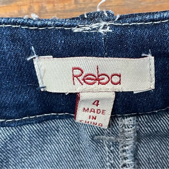 Reba women’s size 4 Skirt denim blue jean raw hem western cowgirl rodeo - Picture 5 of 8